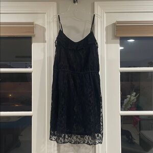Elegant Black Flower Lace Dress